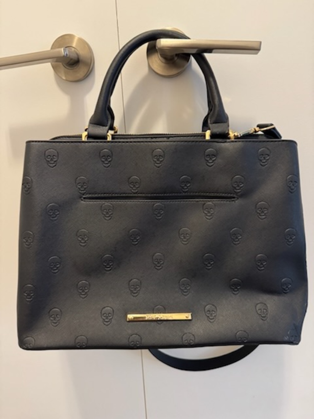 Betsey Johnson Embossed Skull Satchel Bag
